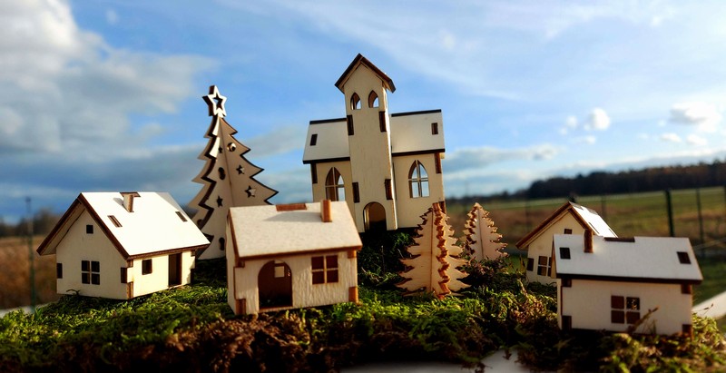 Vánoční vesnička - stavebnice