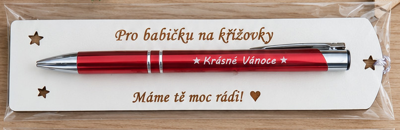 Vánoční propiska se záložkou