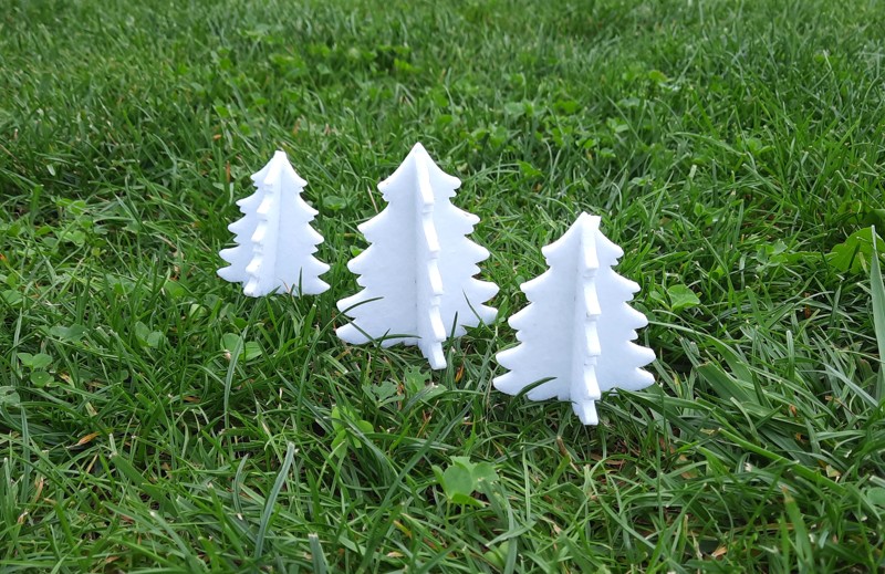 Sada stromečků z filcu