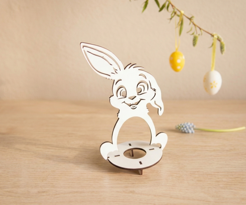 Dřevěný velikonoční zajíček – Stojánek na vajíčko (19 cm)