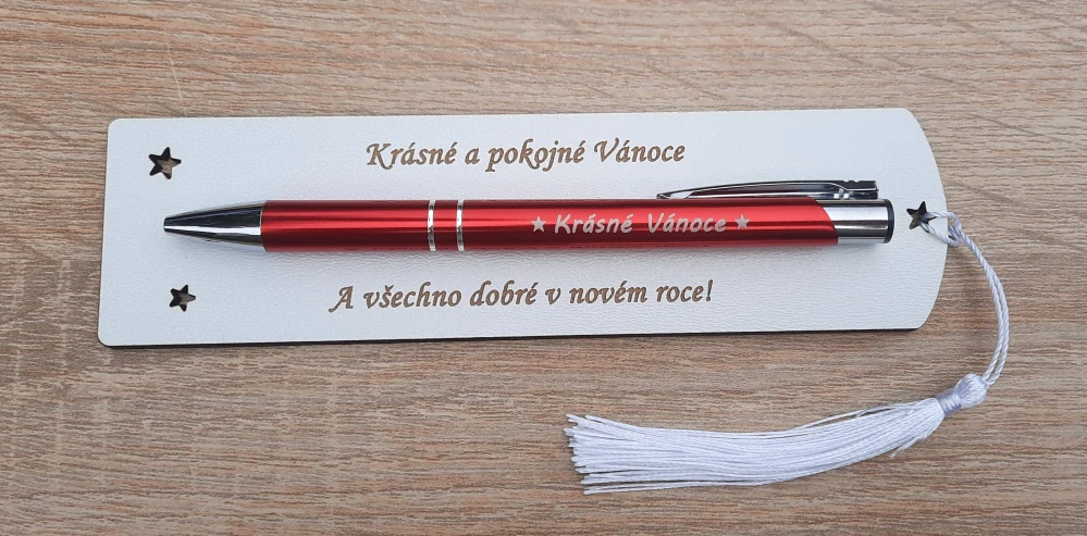 Vánoční propiska se záložkou