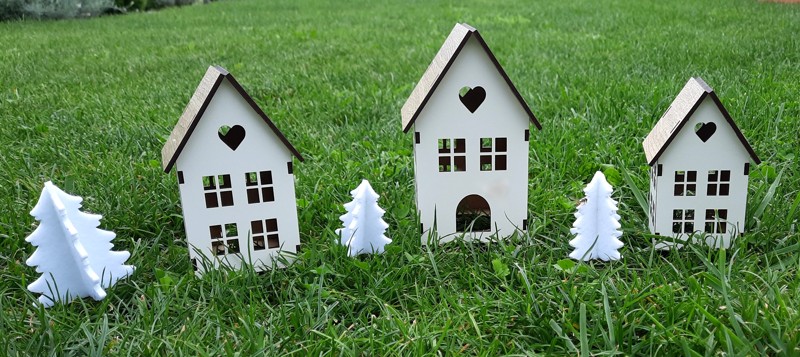 Sada stromečků z filcu