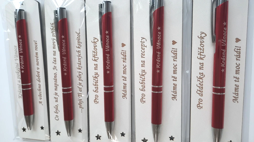 Vánoční propiska se záložkou