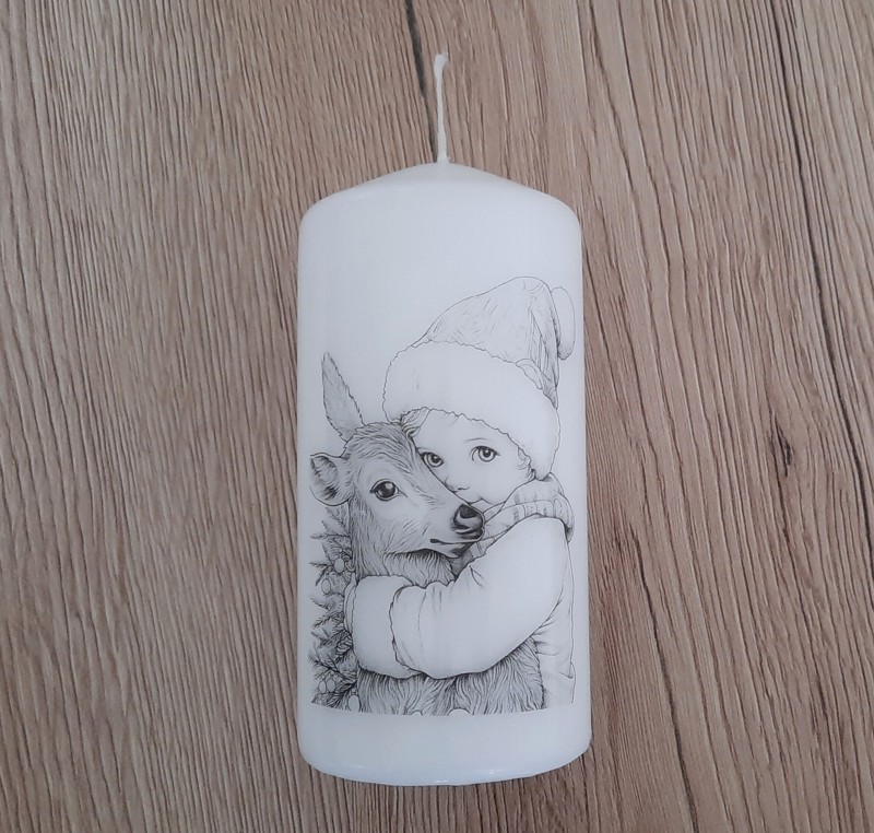 Svíčka s vánočním motivem