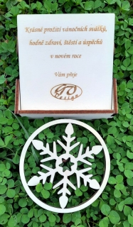 Dřevěné podtácky sněhové vločky 6ks