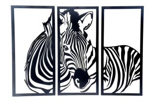 Zebra - třidílny obraz