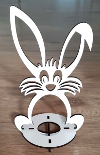 Bílý velikonoční zajíček – Stojánek na vajíčko (19 cm)