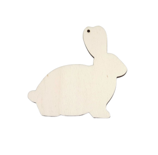 Dřevěný výřez zajíček k dotvoření – varianta 2 (Sada 10 ks)