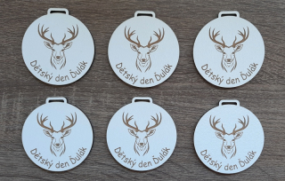 Dřevěná medaile bílá