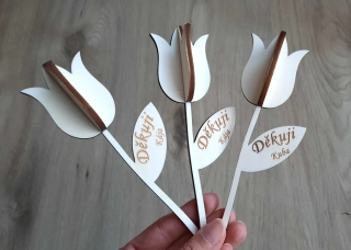 Dřevěný tulipán - poděkování pro paní učitelku
