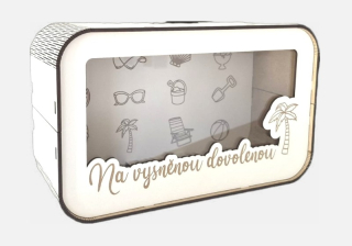 Dřevěná pokladnička s průhledným plexisklem